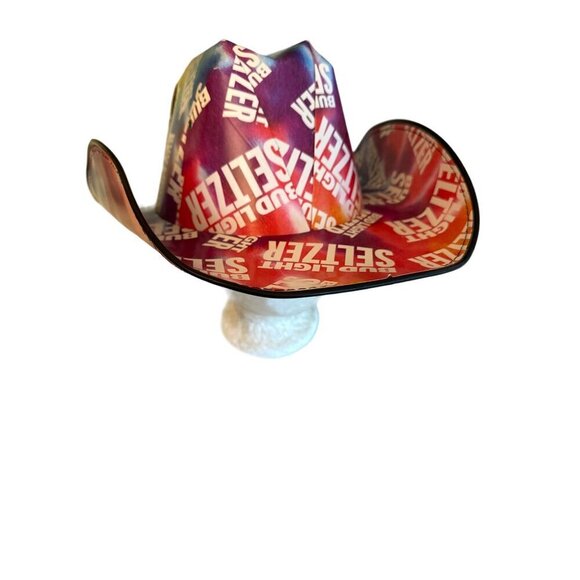 Bud Light Seltzer Cowboy Hat OSFM White & Multicolor - Picture 4 of 6